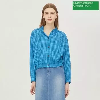 Benetton Benetton Tember Check Blouse BaBl52331 Bl Blue/42