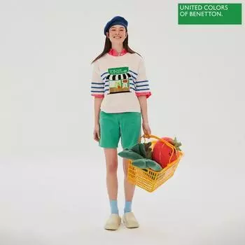 Benetton Benetton Tukata Stripe Mix Knit Bakpb3431 Wh white/OS