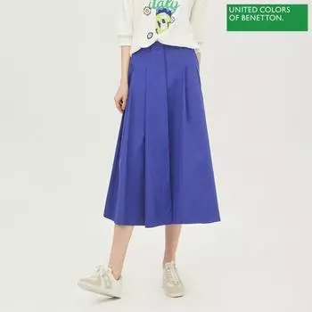 Benetton Benetton Two Tuck A Line Skirt bAsk06311 Bl Blue/42