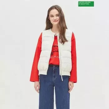 Benetton Benetton жилет из гусиного пуха Bapda7461 Iv Ivory/42