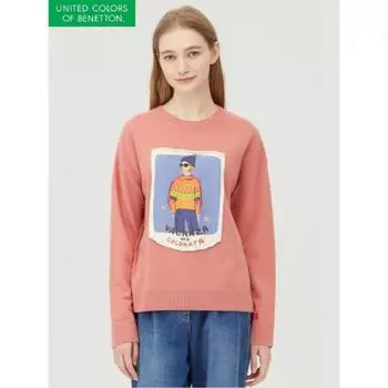 Benetton Big Patch шерстяной трикотаж Bakp53361 PK/OS