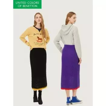 Benetton H Line Knit Skirt Bask01411 VO/OS