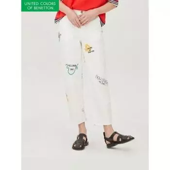 [benetton] Lettering Baggy Pants Bapta5531 IV/42