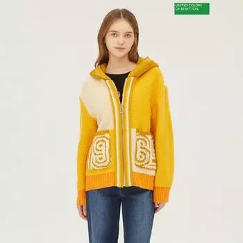 Benetton Plush Knit Jumper Bajp51361 Ye yellow/42