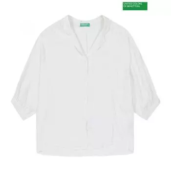 Benetton Рубашка с несбалансированными рукавами «летучая мышь» Benetton 3s 53a0dq01y 0Z3_0Z3/S