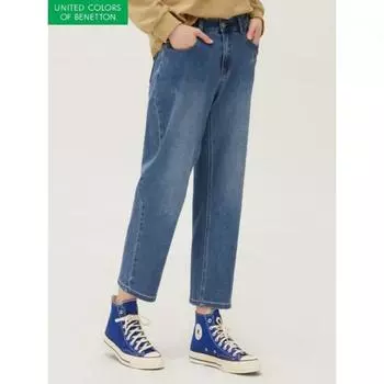 Benetton Space Waffen Baggy Denim Pants Badpa7461 BK/42