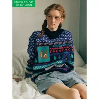 Benetton Squirrel Printing Knit Bakpb2461 BK/OS