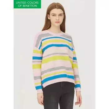 Benetton Stripe Modified Textured Knit Bakp08311 IV/OS