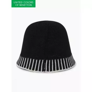 [benetton] Striped Crochet Hat Bccpa2531 BK/OS