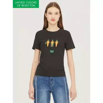 BeneTTon TukaTa PrinTing PigmenT T shirT baTs54331 BK/42