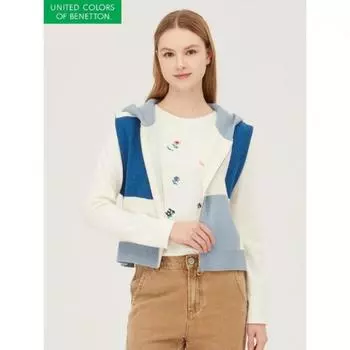 [benetton] Жилет с капюшоном и застежкой-молнией в цветных блоках Bakva1511 BL/OS