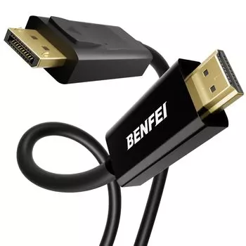 BENFEI DisplayPort to HDMI поддерживает разрешения до несовместимо с обратным кабелем длиной 1,8 м, 4K при 30 Гц (мужской мужской, направление)