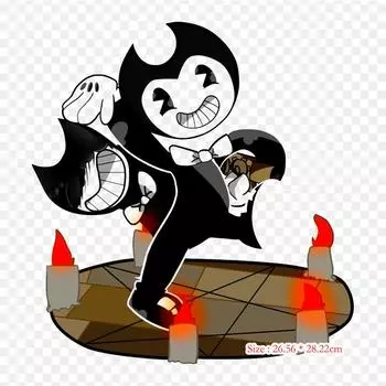 Бенни и чернильная машина Gif Бенди и чернильная машина Утюг на теплопередаче Печать Виниловые нашивки Наклейка для одежды DIY Аппликации Моющиеся нашивки