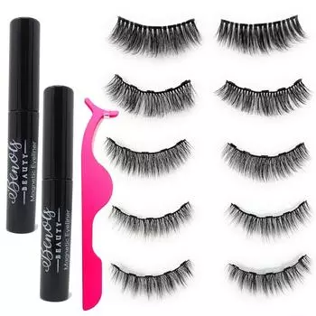 Benols Beauty, 5 пар обновленных с 2 магнитными подводками для глаз Benols Beauty, 5 пар обновленных с 2 магнитными подводками для глаз, 1 в 3D