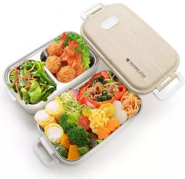 Bento Box 1600 мл Большая емкость 2 уровня Bento Box Ланч-бокс Ланч-бокс для женщин мужчин старшеклассников по дороге на работу Герметичный стильный легкий