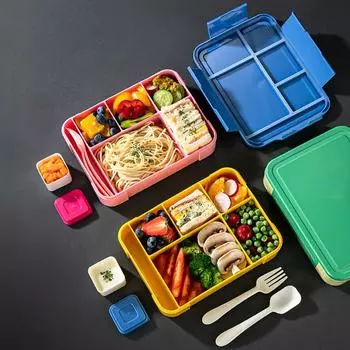 Bento Box Adult Lunch Box Lunch Box Lunch Boxs для взрослых мужчин и женщин с 5 отделениями Food Container with Kitchenwares Sausage Jar