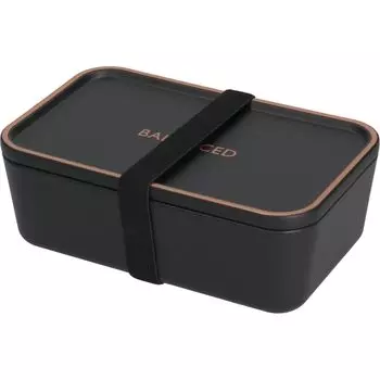 Bento Box Lunch Box 1 Tier 600ml Microwave Safe Dishwasher Safe Antibacterial Women Men BALANCED BK Made in Japan Yamanaka-nuri (Black) C18038-1 чёрный