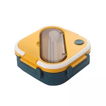 Bento Box Plastic Compartments Insulated Leakproof Lunch Box for School Work Microwave Safe Dark темно-синий