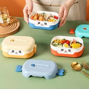 Bento Boxes герметичные микроволновые безопасные портативные симпатичные взрослые детские ланч-боксы для школы синий