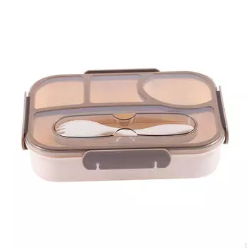 Bento Lunch Box Посуда с гладкими краями Чехол для кухни, путешествия, офиса, серый серый