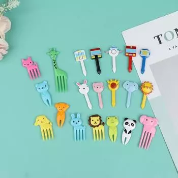 Bento Vegetable Crockery Cute Mini Toddler Children Fruit Forks Toothpicks Kids Food Picks Cartoon Animal Fruit Forks