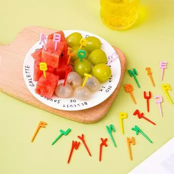 Bento Vegetable Crockery Cute Mini Toddler Children Fruit Forks Toothpicks Kids Food Picks Cartoon Alphabet Fruit Forks разноцветный