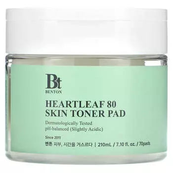 Benton, Heartleaf 80, Skin Toner Pads, 70 sheets, 210ml (7.1fl oz)