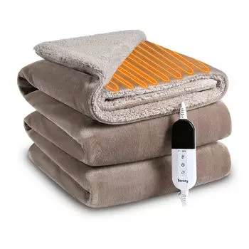 Beraxy Electric можно использовать как одеяло Energy 10 Level 6 Level Temperature Overheat Throw Cold Beige, одеяло, 188x130 см, моющееся, двуспальное, бежевый