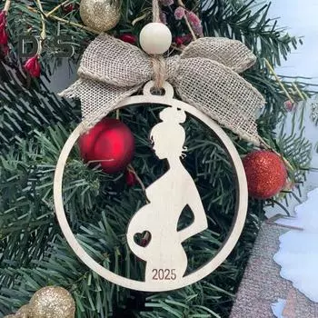 Беременная мать деревянный кулон полый беременный женский силуэт подвесной орнамент деревенский подвесной декор талисман подарок для будущих мам