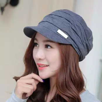 Берет Дамская зимняя восьмиугольная шапка Теплая вязаная шапка Теплая шапка для пожилых леди Шапка для людей среднего возраста M56-58cm серый