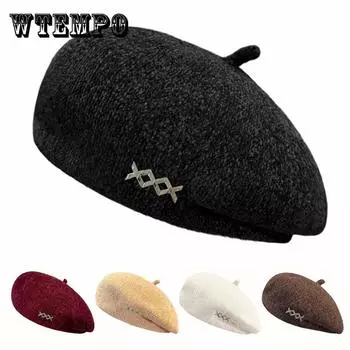Берет для женщин - дышащая, винтажная кепка художника в британском стиле - интимный дизайн, наслаждайтесь комфортом шляпы - подарки на Хэллоуин, подарки на День святого Валентина one size чёрный