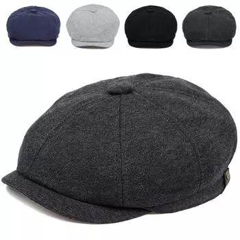 Берет, мужская модная бейсболка, женские хлопковые шляпы газетчика темно-синий