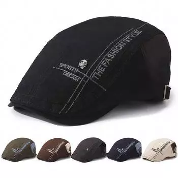 Берет мужской весна-лето кепка с заклепками и черепом женская британская винтажная солнцезащитная шляпа серый