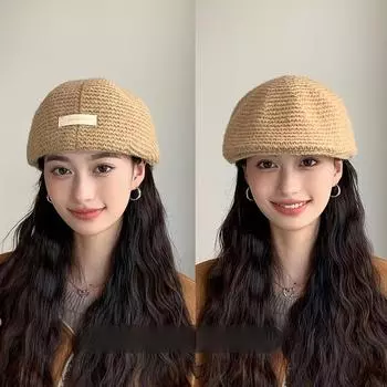 Берет осень зима вязаная шапка Paints hat полая дышащая кепка с козырьком обратная носка вперед кепка серый