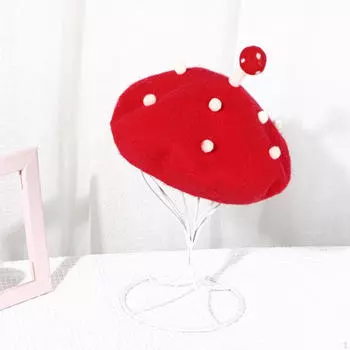 Берет Шапка Бини Повседневный головной убор для уличного шопинга Дня рождения Отдыха M Red