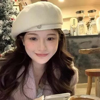 Берет шляпа женская осень зима легкая роскошная шерстяная смесь показать лицо маленькая модная шляпа художника англия ретро бутон кепка One size