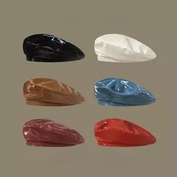 Берет унисекс из искусственной кожи, весенне-осенняя женская шляпа, винтажная шляпа художника в британском стиле, восьмиугольная шляпа, повседневный головной убор 56-58cm чёрный