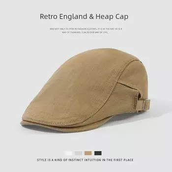 Beret Women 2025 New Arrival British Retro Advance Hats Big Head Circumference Show Face Small Fashion All-Match Peaked Cap Khaki All yards