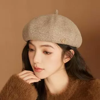 Берет женский весна осень большая восьмиугольная кепка винтажная кепка художника чёрный