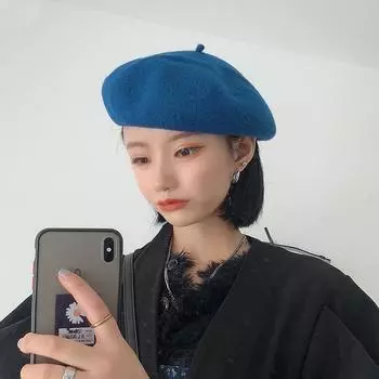 Берет женский британский винтажный японский шерстяной шляпа художника женская шляпа Bud универсальная тенденция бордовый