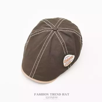 Берет женский летний и осенне-зимний уличный ретро-кепка универсальная хип-хоп большая кепка художника кепка вперед мужская M56-58cm коричневый