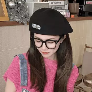 Берет Женский Осень и Зима 2024 Новый Популярный Онлайн Знаменитость Большой Обхват Головы Делает Лицо Меньше Модные Передовые Шляпы Шляпа Художника Black [Four Seasons]] One size