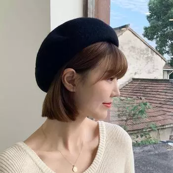 Берет женский осенне-зимний британский ретро шерстяной берет корейский стиль универсальный японский стиль милый художник шляпа тренд M56-58cm