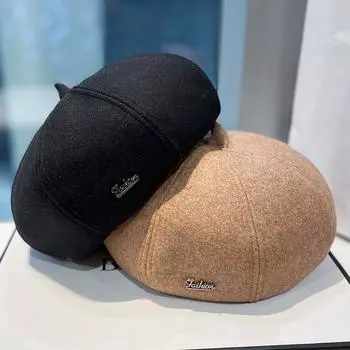 Берет женский осенне-зимний новый восьмиугольный шляпа художника повседневная универсальная шляпа газетчика ретро британская шляпа 56-58CM