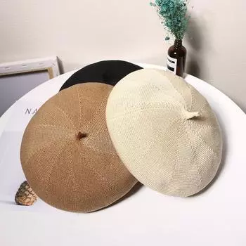 Берет женский весна-осень летний тонкий универсальный восьмиугольный головной убор в стиле британского художника в стиле ретро модный и симпатичный M56-58cm синий