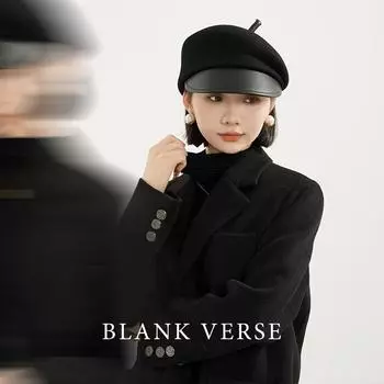 Берет Зимняя женская модная кожаная шляпа с шерстяным верхом Повседневная универсальная женская кепка для верховой езды Hat circumference 53-57