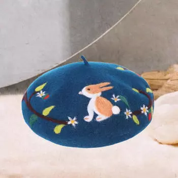 Беретная шляпа для мужчин и женщин Повседневная Осенняя Художественная Праздники Уличная Тематическая Вечеринка синий