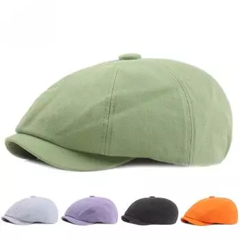 Беретта г-жа. Кепка с язычком Весенняя и осенняя шляпа Кепка Форвард Кепка Литературная ретро шляпа Шляпа Мужская шляпа M56-58cm хаки