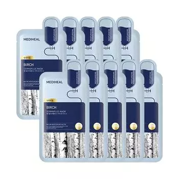 Березовая маска Mediheal Derma Plus, 1 упаковка, 10 шт.