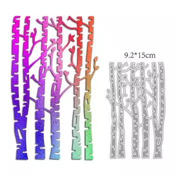 Березовый лес, ствол березы, дизайн, стиль, трафарет для резки металла для DIY, скрапбукинг, альбом, фототиснение, бумажная карта, ремесленный декор серебряный